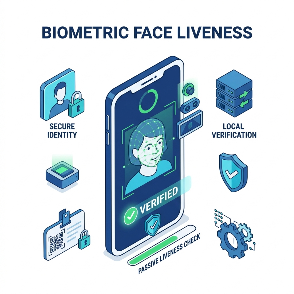 Bypass-Proof Face Liveness Detection SDK on a mobile phone interface